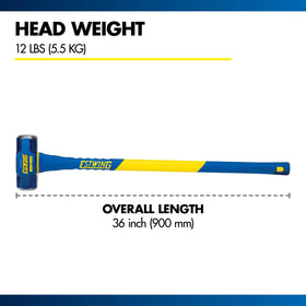 Estwing induction-hardened head to 50-55 HRC for lasting performance.