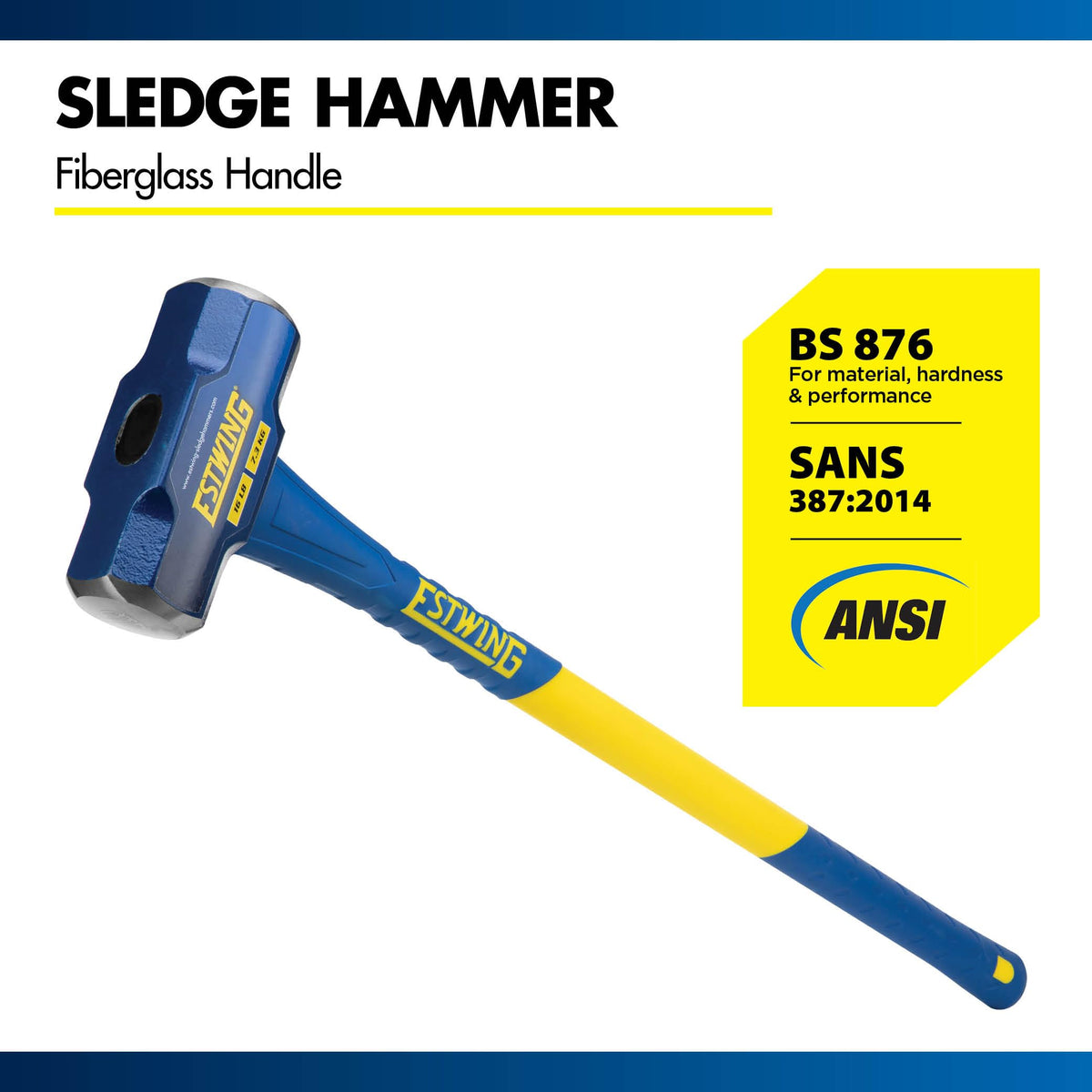 Estwing induction-hardened head 50-55 HRC for durable, deformation-free strikes.