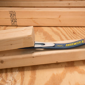 Nail puller and pry blade boost leverage for stubborn fasteners.