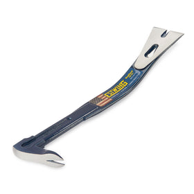 Smooth thin blade with 2.5-inch fulcrum aids lifting shingles.