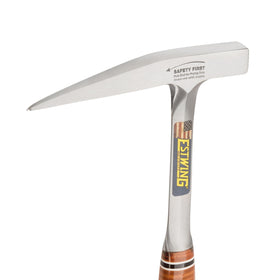 Estwing Rock Pick 13 oz pointed tip enables precise rock work.
