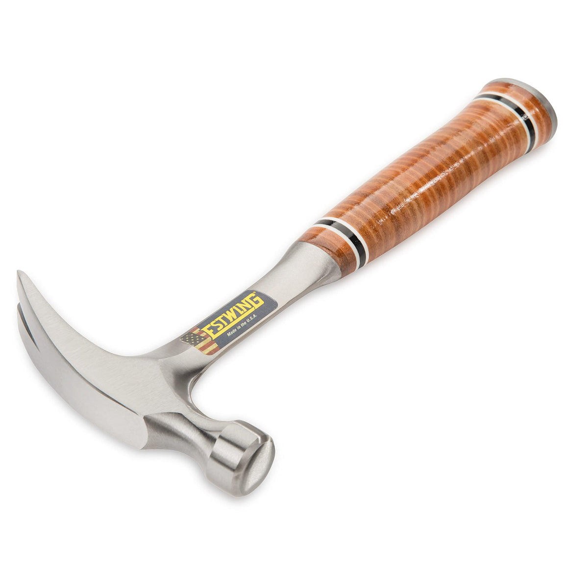 Estwing smooth face hammer offers balanced strikes and reduced marring on surfaces.
