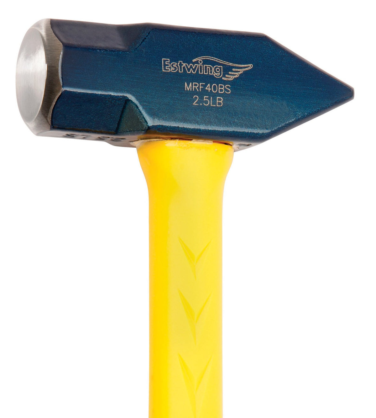 Estwing Sure Strike hammer handle with yellow fiberglass cushion grip for durable, ergonomic use.