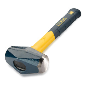 Estwing Sure Strike handle close-up highlights yellow fiberglass and non-slip cushion grip.