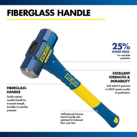 Estwing textured grip overstrike protection for secure two-handed operation