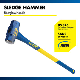Estwing textured grip with rubber overlay ensures secure two-handed operation.