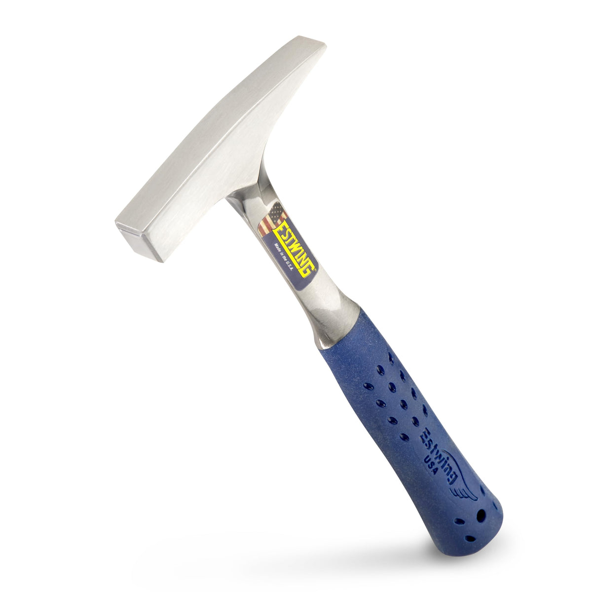 Estwing Tinner's Hammer 18 oz front view with balanced one-piece forged head for precise strikes.