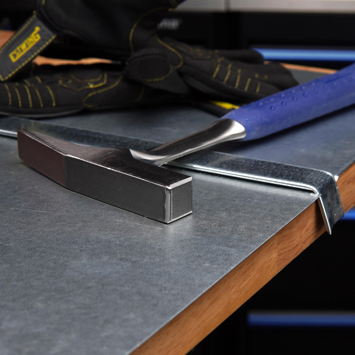 Estwing Tinner's Hammer ergonomic grip supports steady control during metalwork.