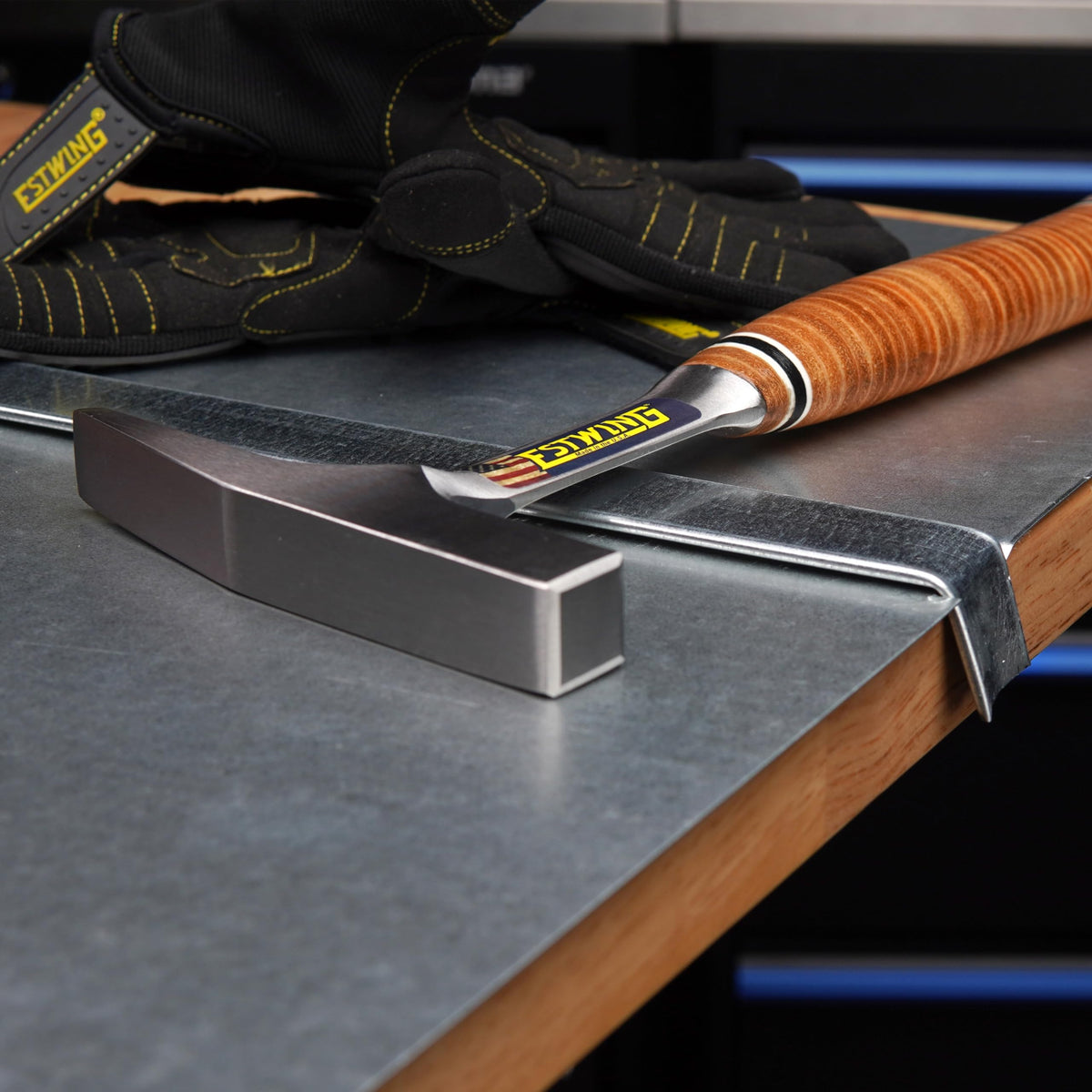 Estwing Tinner's Hammer Made in USA stamp signals quality craftsmanship.