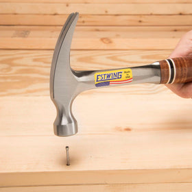 Estwing claw hammer ideal for pulling nails and prying boards.