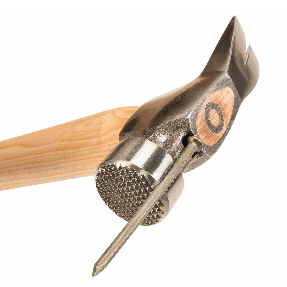 Estwing triple wedge assembly secures head-to-handle for stability during heavy swings.