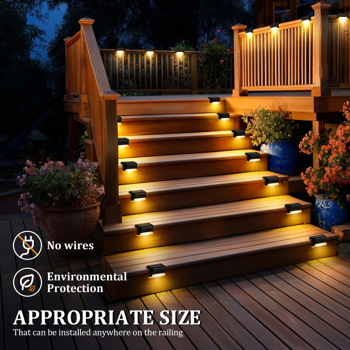 ESUNYD solar deck light installs in minutes for quick outdoor setup