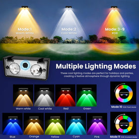 ESUNYD solar fence lights IP65 waterproof for all-weather outdoor use.