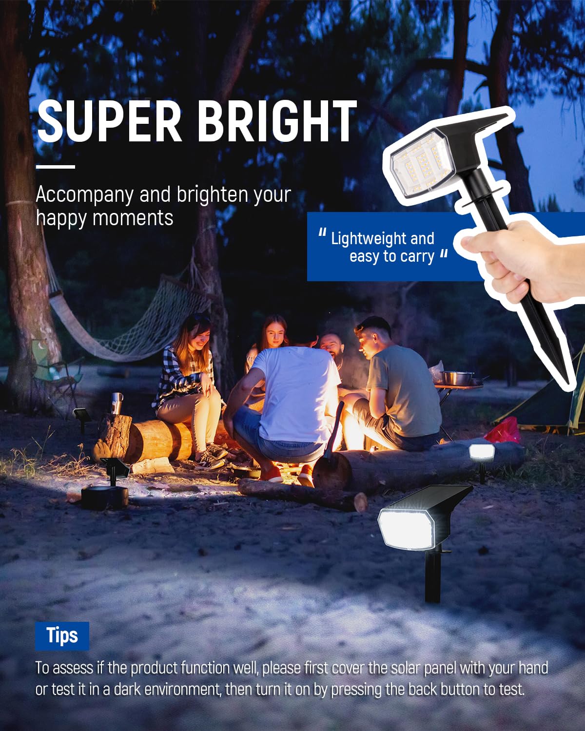 ESUNYD solar spot light along driveway delivers reliable, energy-efficient night lighting.