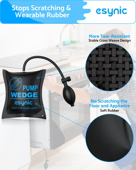 Esynic hand pump allows one-handed micro-adjustments for millimeter precision.