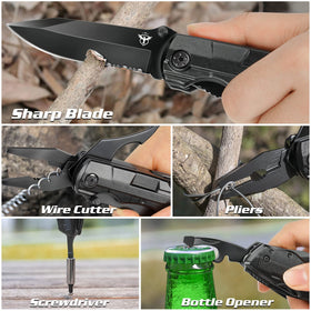 ETEH 13-in-1 multitool with interchangeable bits for DIY tasks.