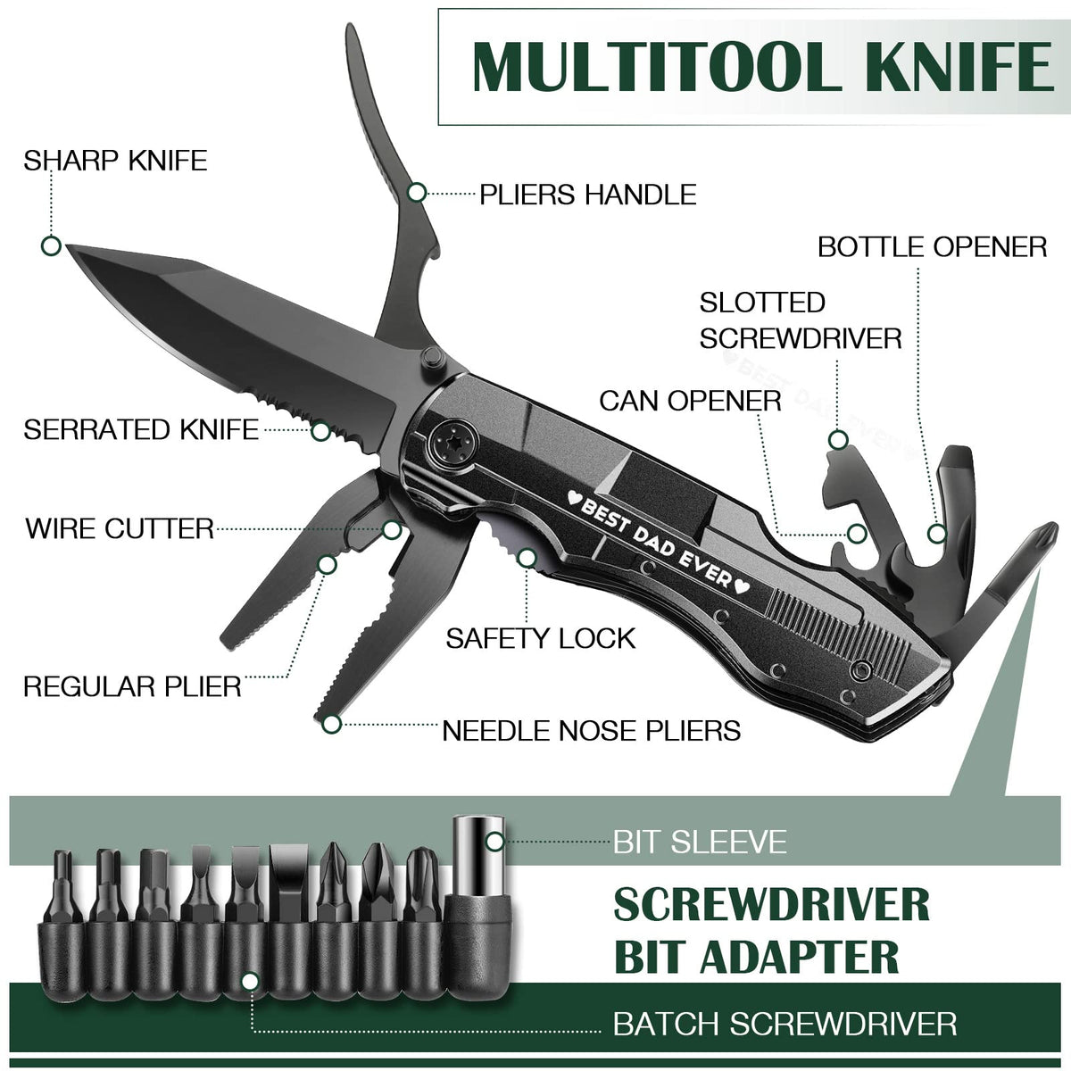 ETEH 13-in-1 multi-tool with pliers ready for quick repairs.