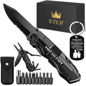 ETEH Fathers Day multitool knife compact in pocket for convenient everyday tasks.