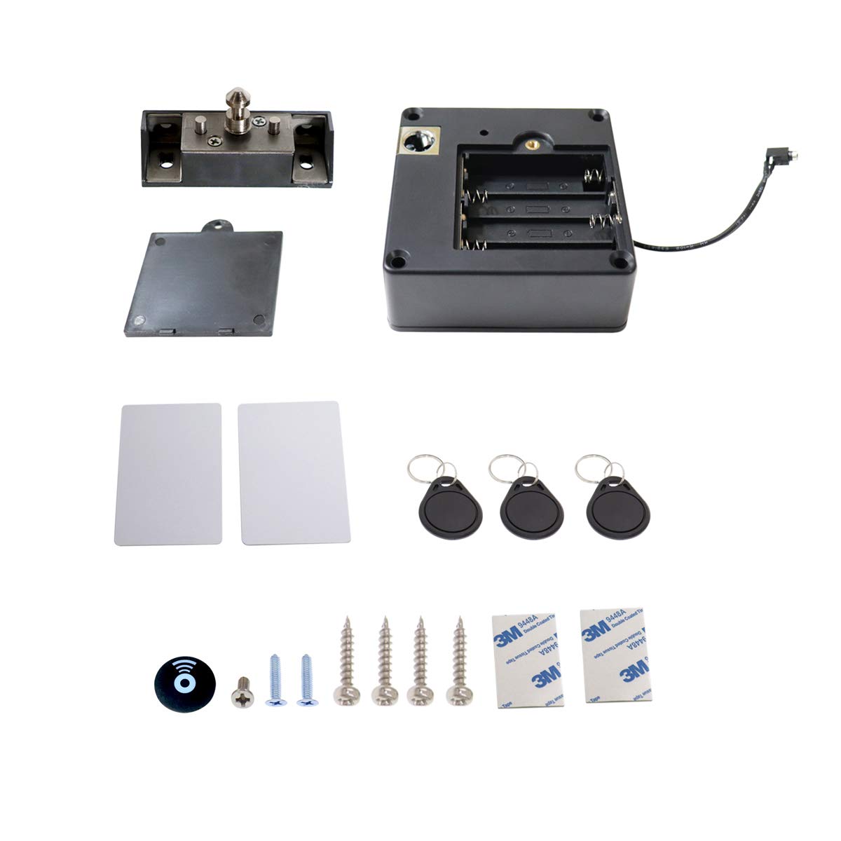 Battery status and external power option for ETEKJOY RFID lock, supporting long-term operation.