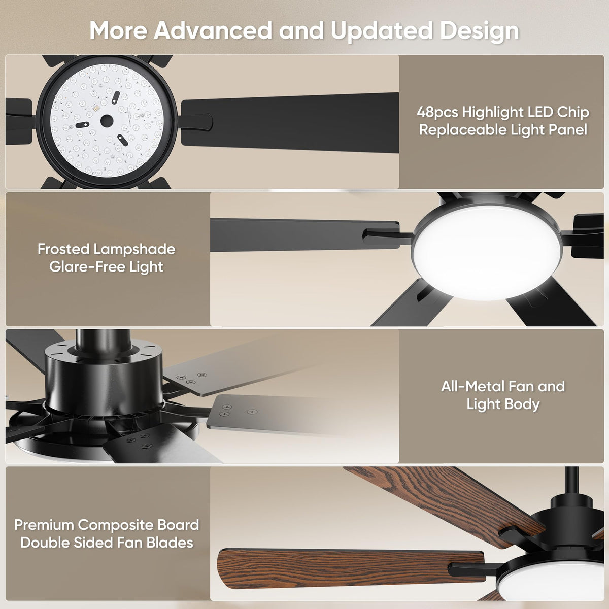 Eterfun 11-inch LED panel provides bright, even lighting with replaceable module.