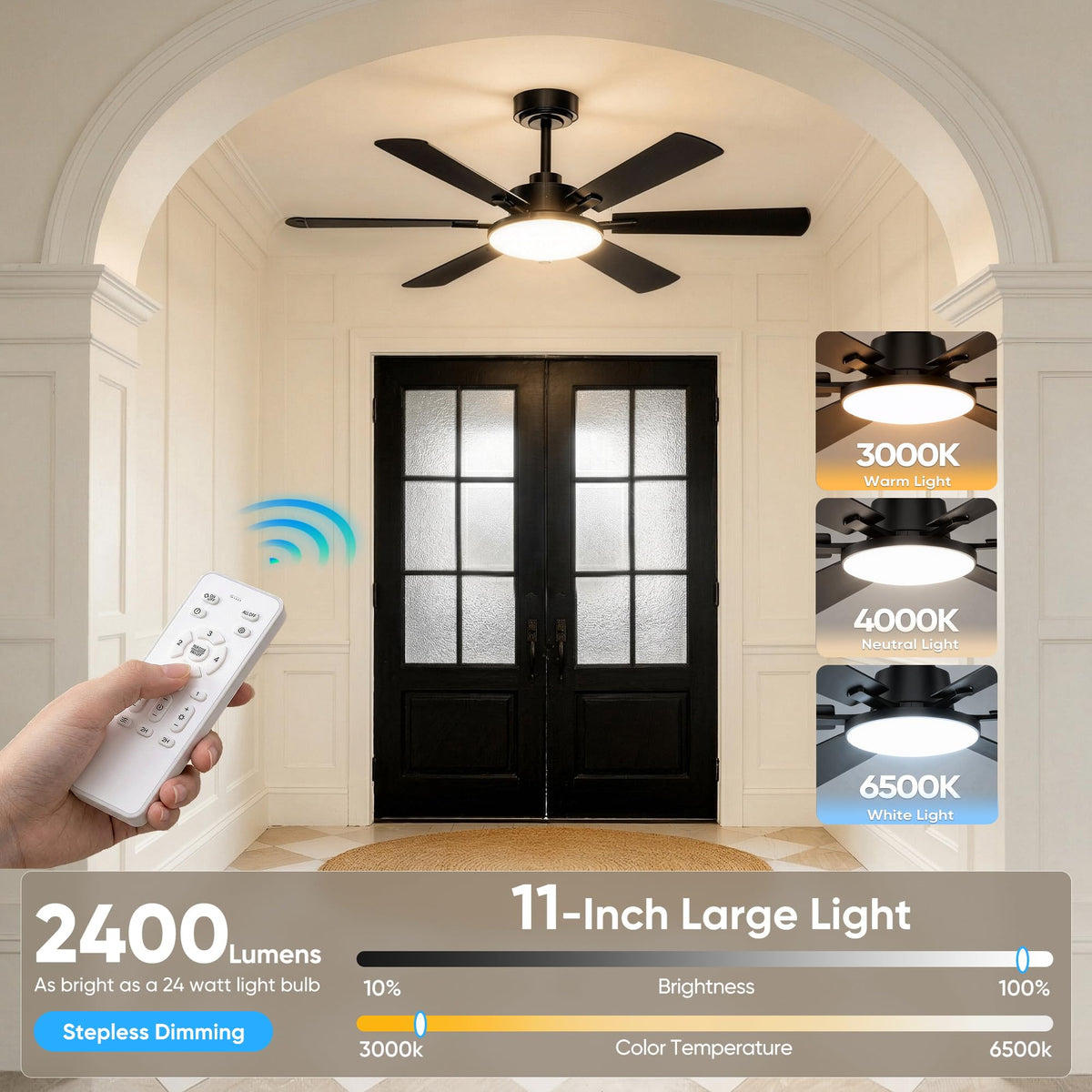 Eterfun silent DC motor keeps living spaces calm with minimal noise.