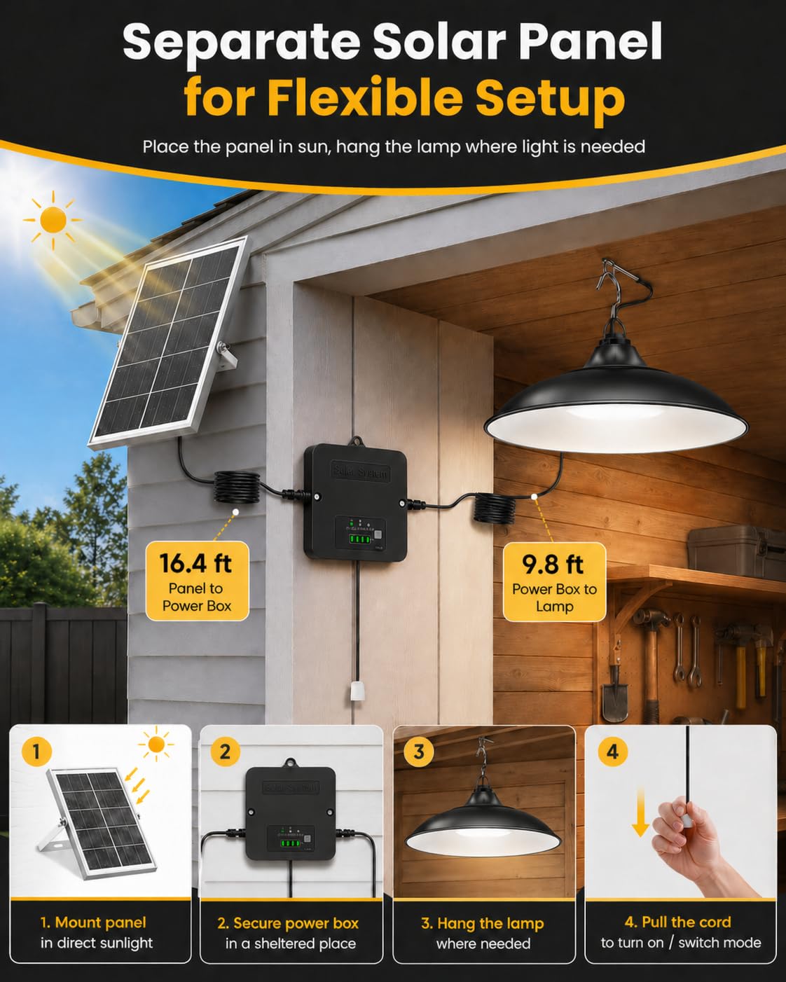 Etetale IP65 waterproof design withstands year-round outdoor use
