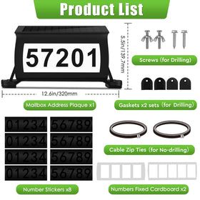 Etetale solar address sign easy no-drill installation on mailbox or pillar