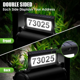 Etetale solar address sign IP65 weatherproof for outdoor durability