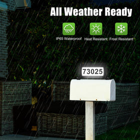 Etetale solar address sign designed for outdoor mounting on mailbox or pillar