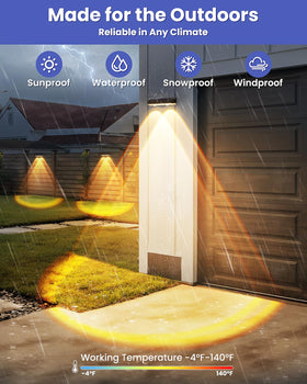 Etetale Solar Fence Lights add patio ambiance along decks and walls for gatherings.