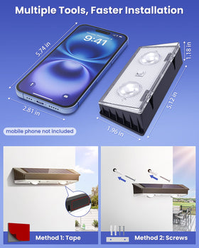 Etetale Solar Fence Lights install quickly, set up in minutes with screws or tape.