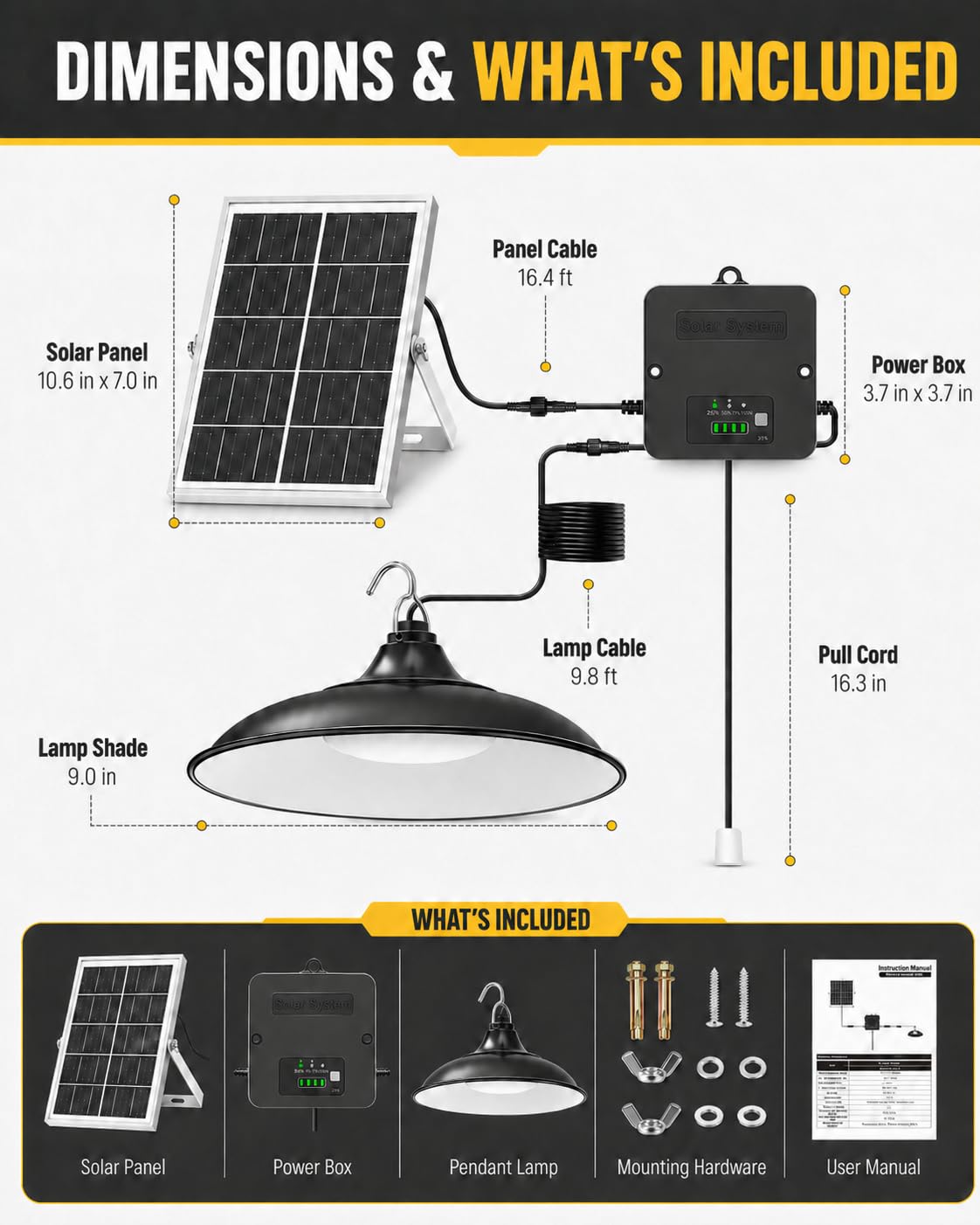 Etetale 7x10 inch solar panel and 6000mAh battery extend runtime