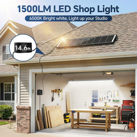 Etetale Solar Shop Light pull-cord use for simple on/off control.