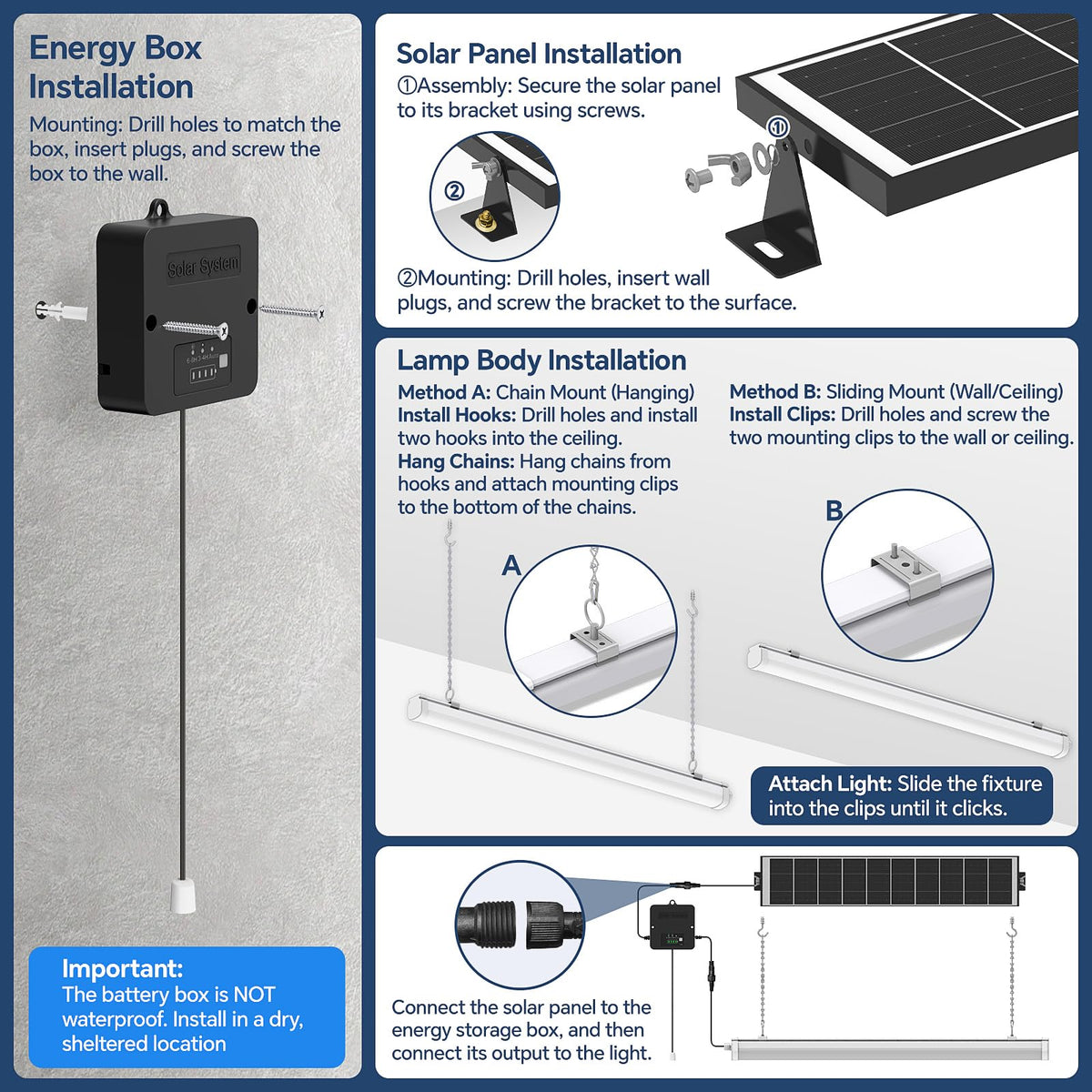 Etetale Solar Shop Light remote control adds quick adjustments.