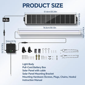 Etetale Solar Shop Light 6000mAh battery powers long shed tasks.