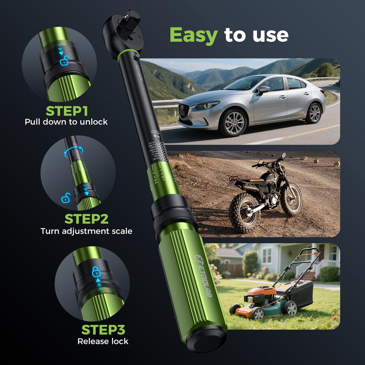 etoolab torque wrench laser-marked scale improves readability in sun and shade