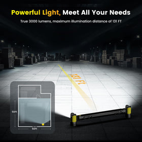 EToolab Work Light offers 3000lm and 1500lm modes for versatile lighting.