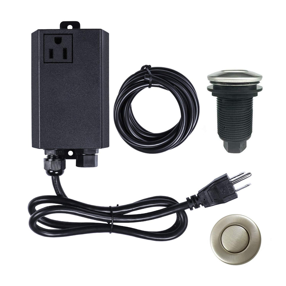 Etoolcity air switch button brushed nickel for easy disposal control.