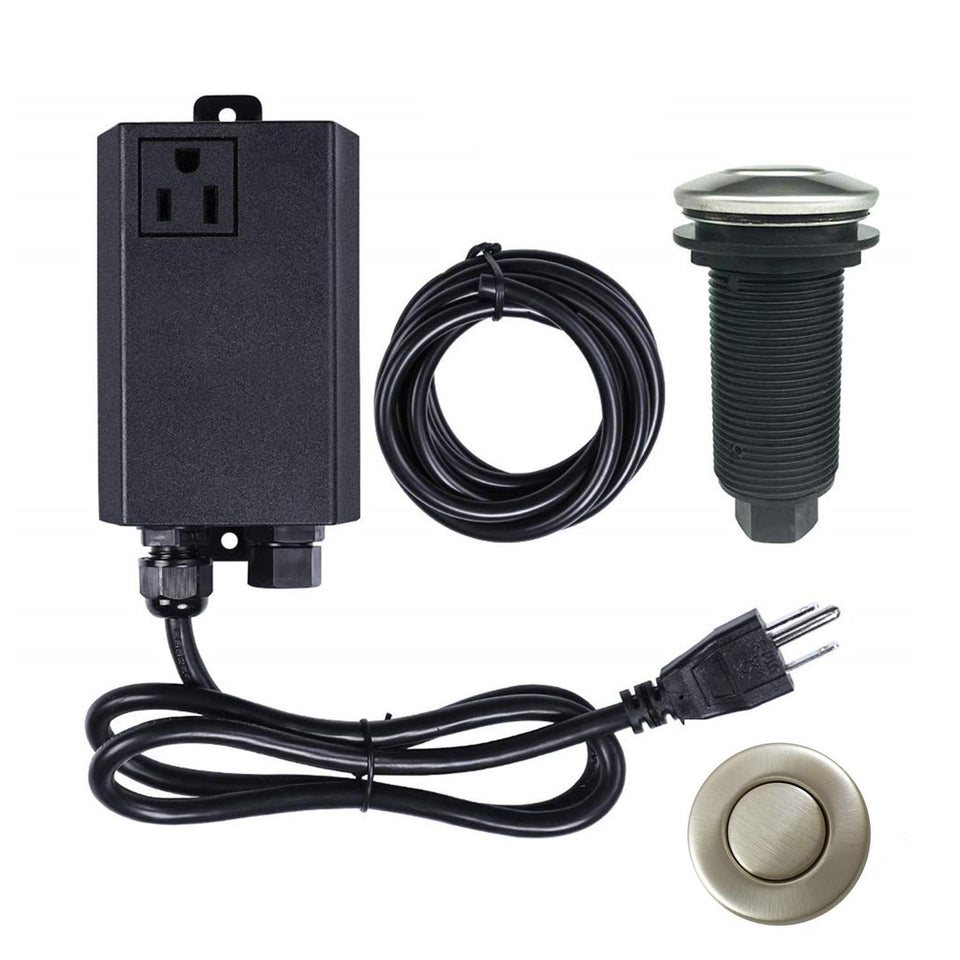 Etoolcity air switch button in stainless finish for durable kitchen disposal control.
