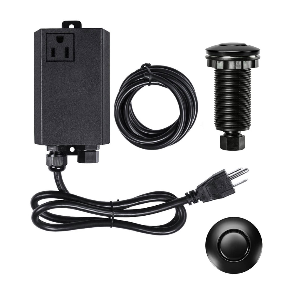 Etoolcity air switch push button black for easy garbage disposal control on the countertop.