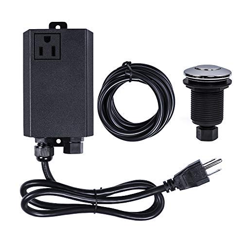 Etoolcity air switch with stainless steel push button for convenient disposal control.