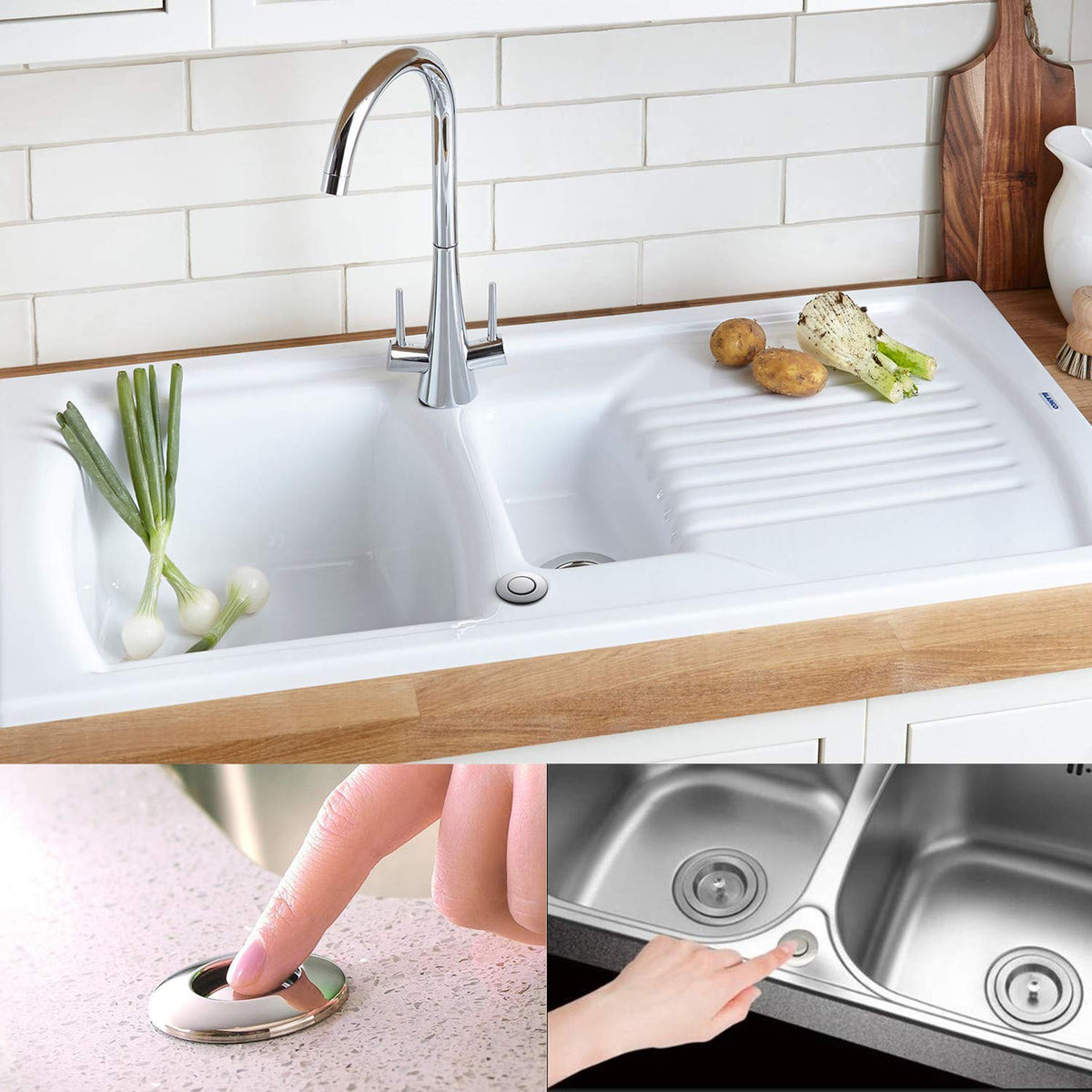 Etoolcity on-counter use demonstrates quick disposal control in busy kitchens.