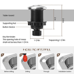 Etoolcity sink top installation guide showing gasket and setup