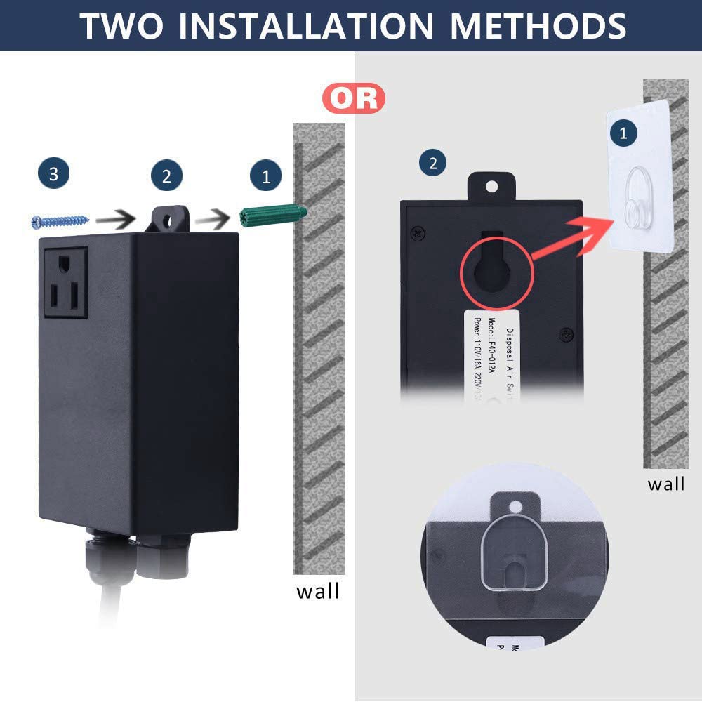 Etoolcity stainless-steel black push button adds durable, stylish countertop switch.