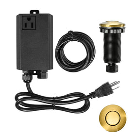 Etoolcity stainless steel brushed gold air switch button for easy disposal control.