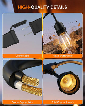 Eubricoo shatterproof Edison bulbs offer durable outdoor lighting