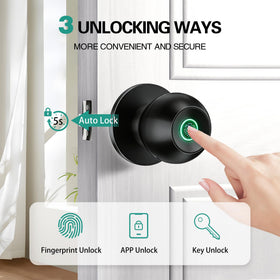 EUERTE smart door knob app control enables keyless convenience from anywhere.