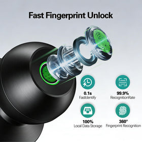 EUERTE stores up to 100 fingerprints locally for household flexibility.