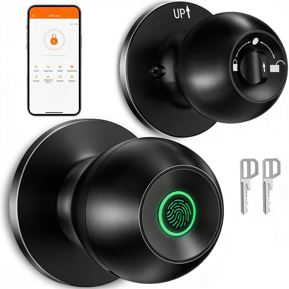 EUERTE smart door knob with fingerprint sensor provides fast access for busy homes.