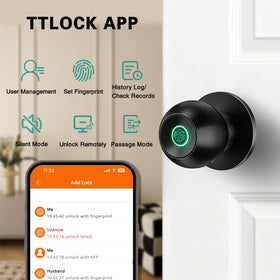 EUERTE biometric knob stores fingerprints locally for privacy and quick unlocks.